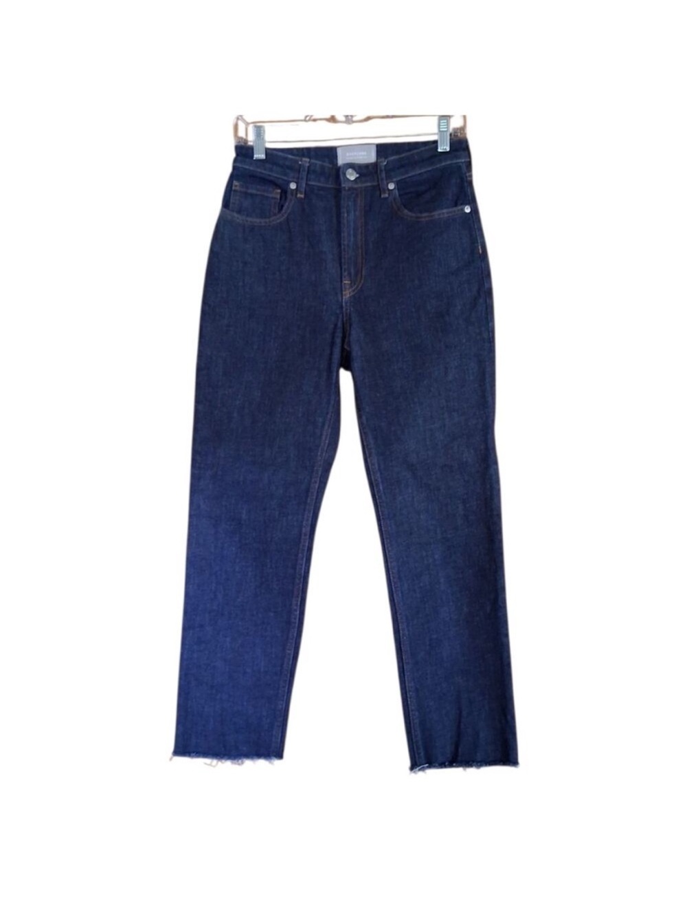 Everlane Dark Blue High-Rise Cropped Flare Jeans - Picture 6 of 6